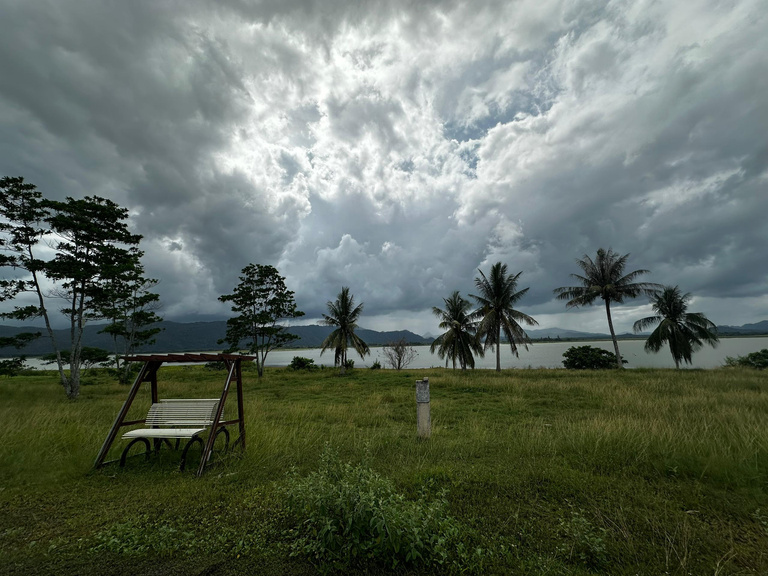 Existing bench and lake view at Tasoh Lake Resort